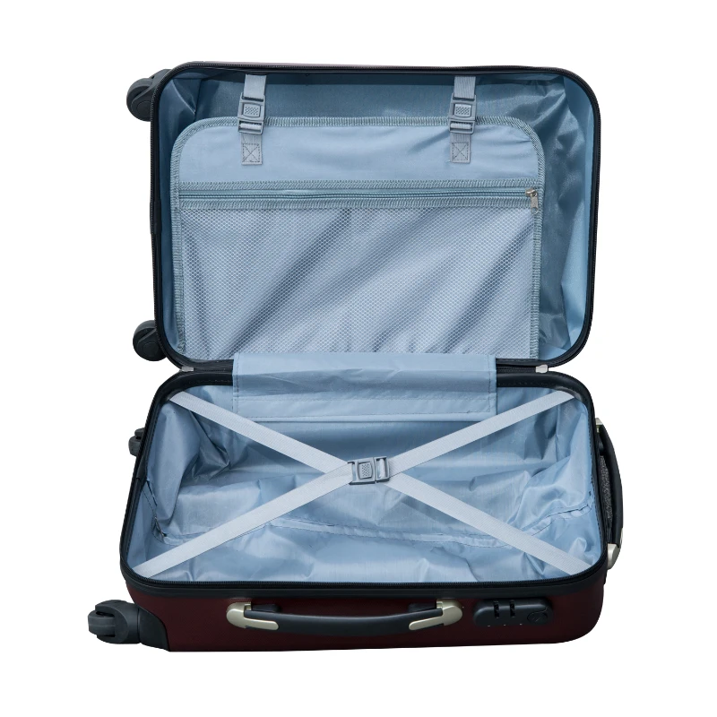 Lot de 3 valises rigides de voyage trolley bagages à roulettes ABS rouge neufs 14