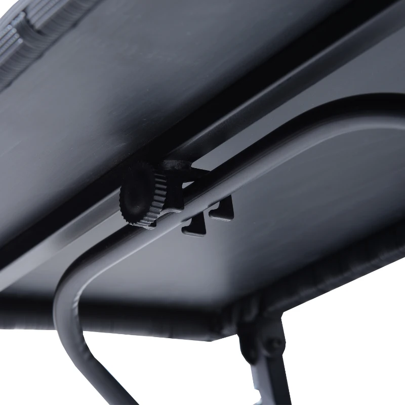 Outsunny Table suspendue pour balcon 58L x 55l cm hauteur réglable et pliable résine tressée 4 fils imitation rotin noir