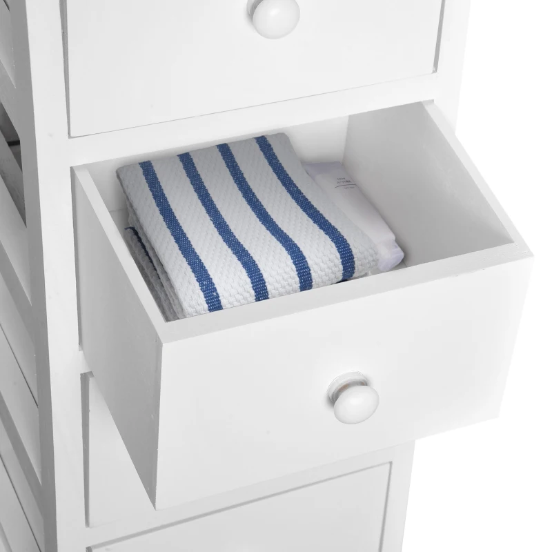 Homcom Lot de 2 Chiffonniers 4 Tiroirs Blanc 26 x 30 x 62 cm