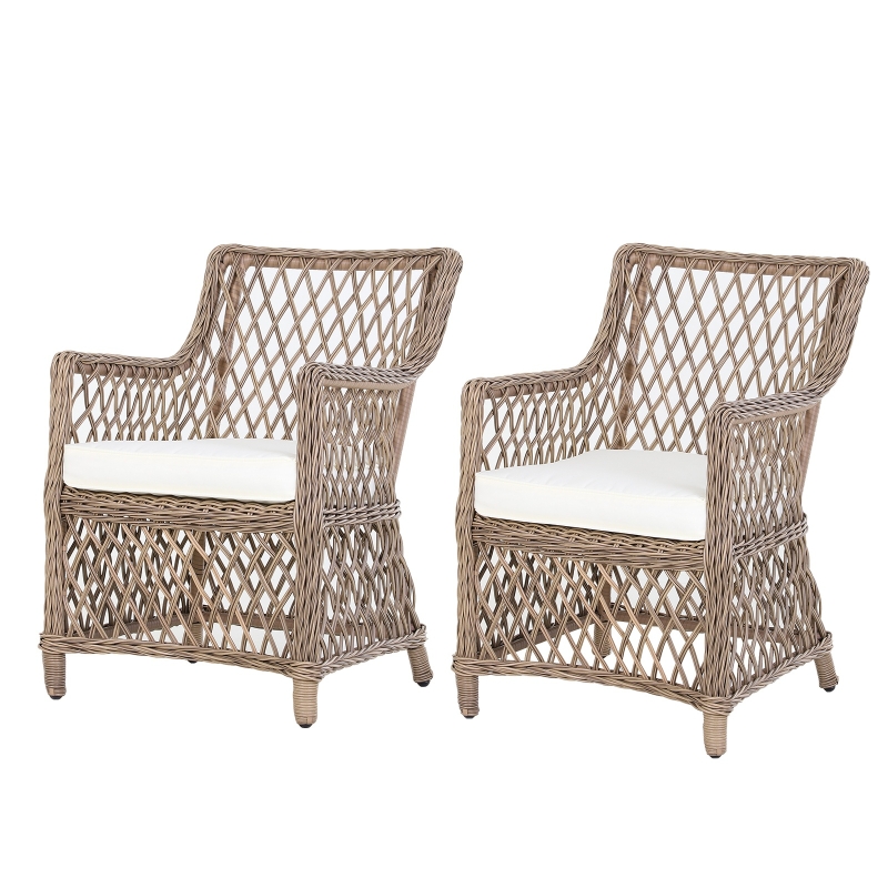 Lot de 2 fauteuils lounge de jardin style cosy