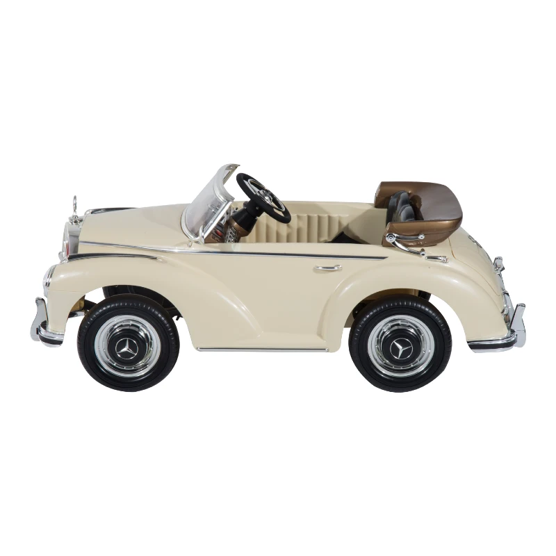 Voiture électrique pour enfant contrôle à distance télécommande/manuel Mercedes-Benz Modèle 300S pour enfant fonction Bluetooth beige 13WT