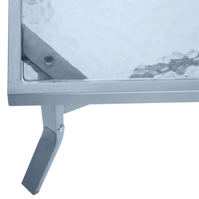 Outsunny Ensemble salon de jardin meuble de jardin 4 places en textilène 1 canapé + 2 fauteuils + 1 table casse cadre en acier gris