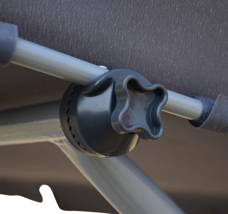 BAIN DE SOLEIL TRANSAT CHAISE LONGUE LIT DE JARDIN AVEC PARE-SOLEIL 2 PLACES GRIS NEUF 63G