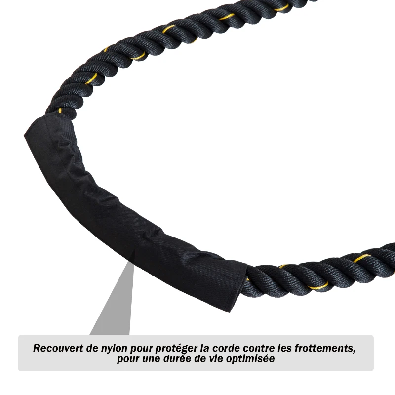 Corde de bataille d'entrainement Ø 3,8 cm 12 m noir