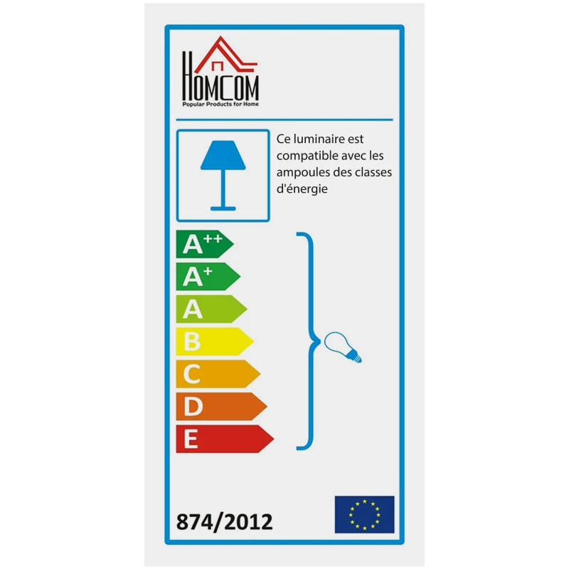 HOMCOM Table de nuit lampadaire table d'appoint lampadaire design contemporain noir marron