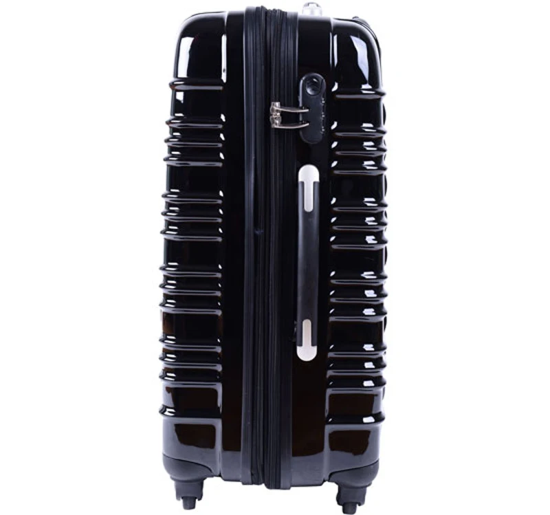 VALISE RIGIDE DE VOYAGE TROLLEY BAGAGE A ROULETTES ABS NOIR 60 LITRES NEUF 13