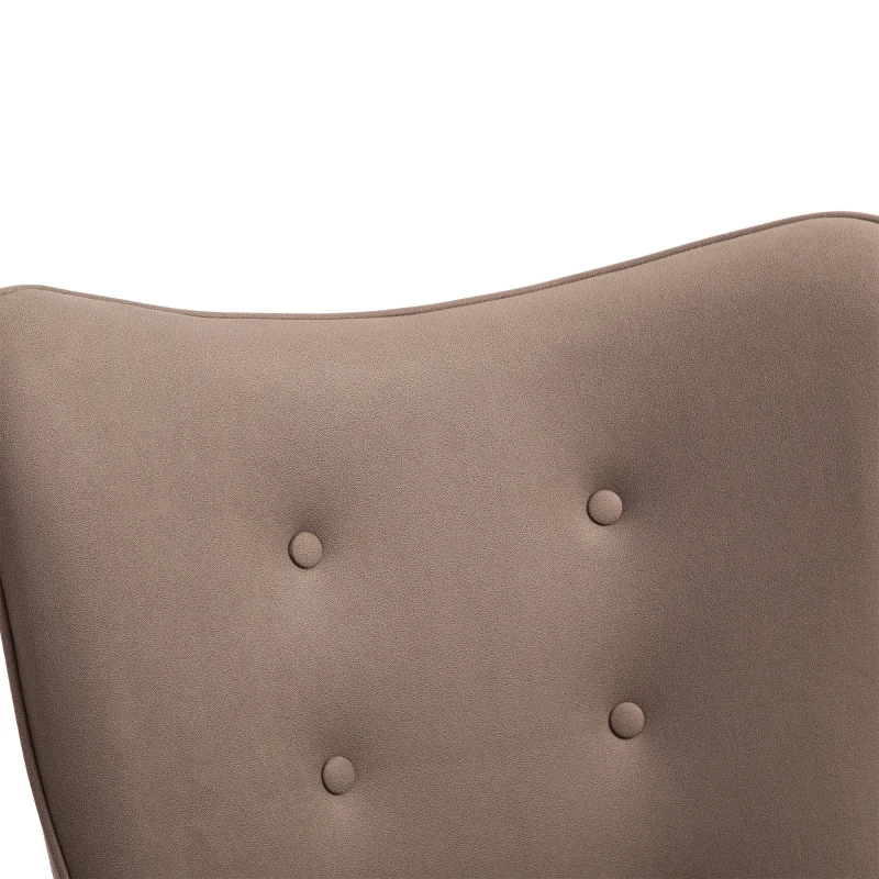 HOMCOM Fauteuil en revêtement synthétique tissu Chaise de Loisirs Pivotant à 360 ° avec Accoudoirs Design Rétro Élégant Idéale pour Salon Chambre Cuisine 71 x 74 x 106 cm Marron