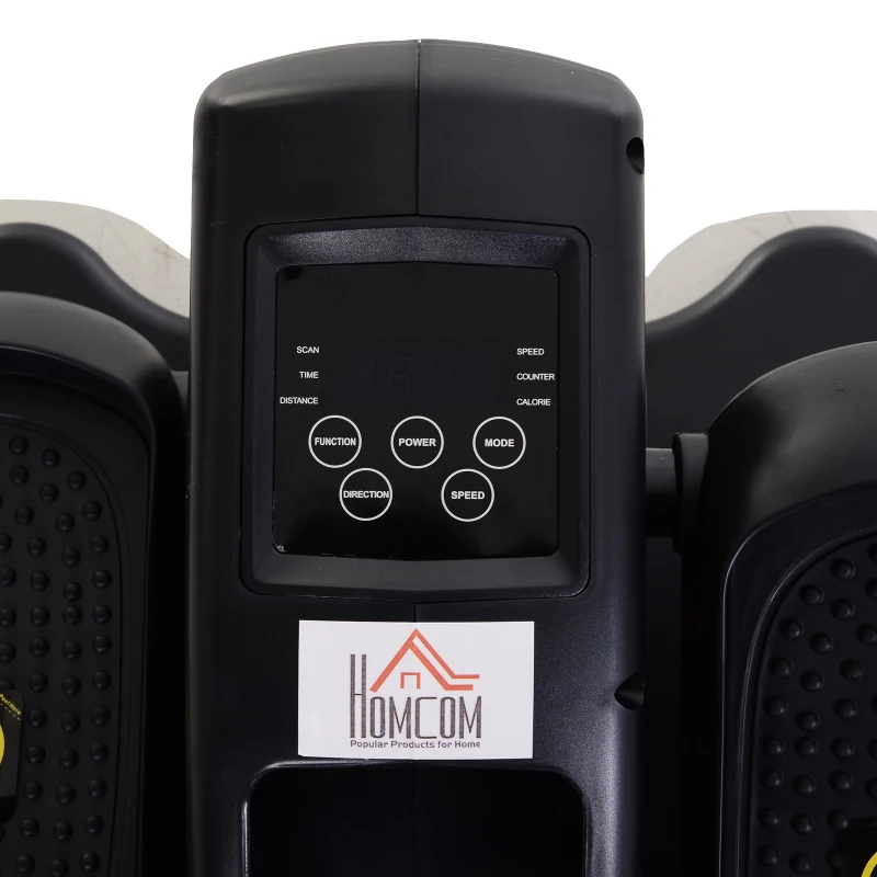 HOMCOM Mini vélo elliptique motorisé écran affichage LCD vitesse auto. ou manuelle réglable double sens rotation noir