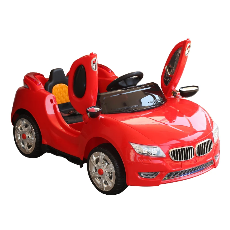 HOMCOM Voiture électrique enfant 2 places 12 V 3,5-7,5 Km/h 2 moteurs phares LED + bandes lumineuses fonction USB MP3 télécommande parentale rouge