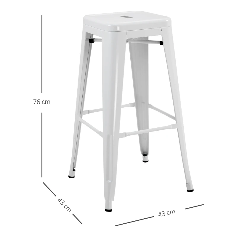 Lot de 4 tabourets de bar industriel