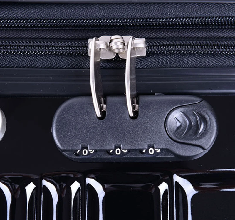 VALISE RIGIDE DE VOYAGE TROLLEY BAGAGE A ROULETTES ABS NOIR 60 LITRES NEUF 13