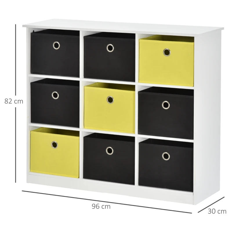 Meuble de Rangement avec 9 Tiroirs Non-Tissé MDF
