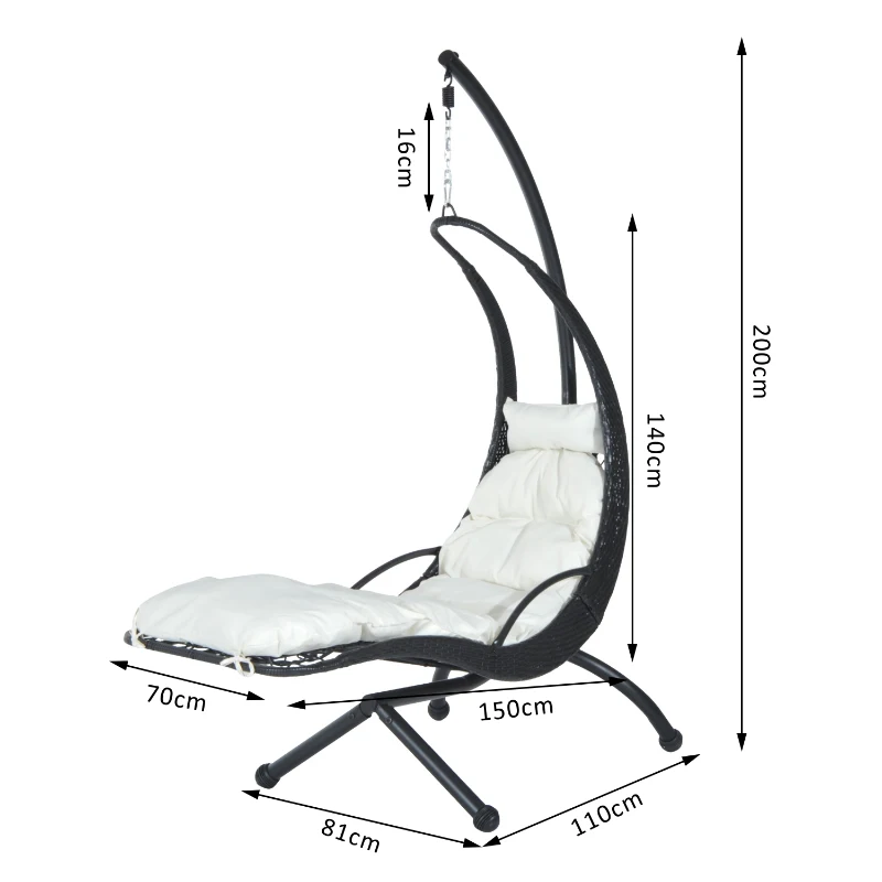 Bain de soleil transat suspendu 1,5L x 0,8l x 2H m