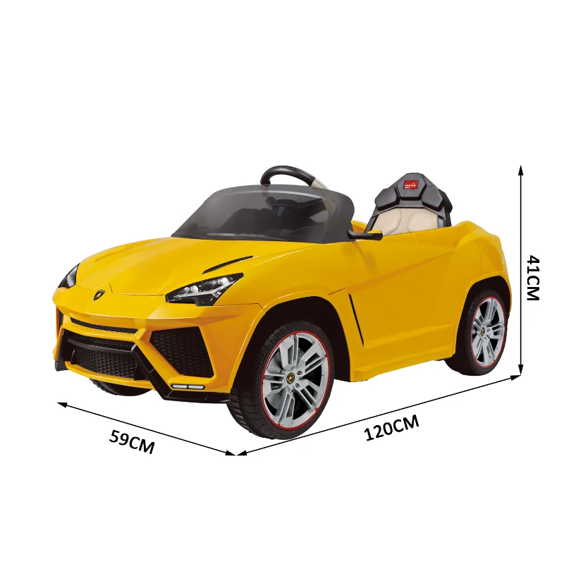 HOMCOM Lamborghini Urus Concept Voiture Électrique pour Enfant 3-8 Ans 3-4KM/H 2.4G 6V Télécommande Klaxon Phare Jaune
