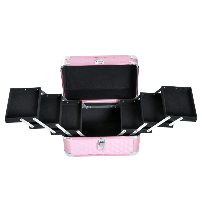 Coffret à maquillage et bijoux 28 x 18 x 20 cm rose noir