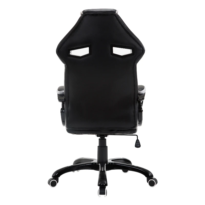HOMCOM Chaise / fauteuil de bureau gaming Racing à bascule pivotant confortable accoudoirs rembourrés noir et blanc