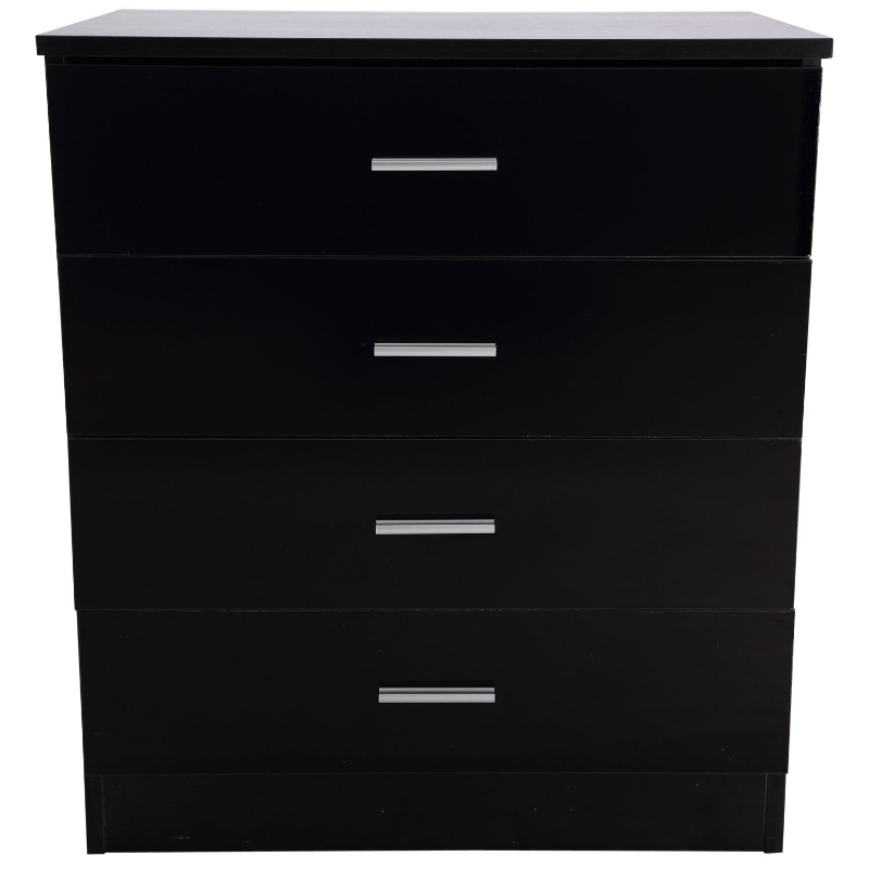 HOMCOM Ensemble Moderne Meubles de Chambre : Armoire Penderie, Commode et Chevet Noir