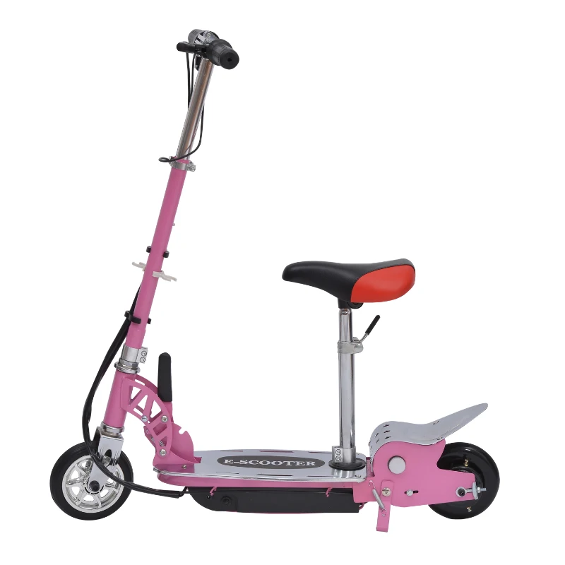 Trottinette électrique deux roues avec frein à main cale-pied Puissance 120W rose - HOMCOM