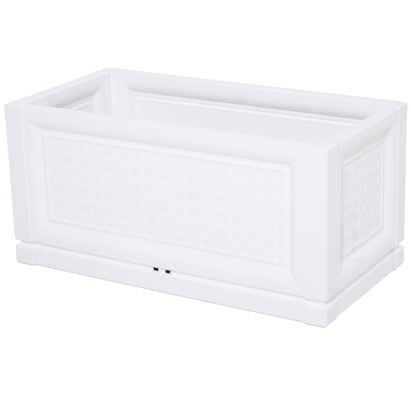 Outsunny Jardinière bac à fleurs potager dim. 80L x 40l x 38H cm insert d'irrigation inclus plastique blanc