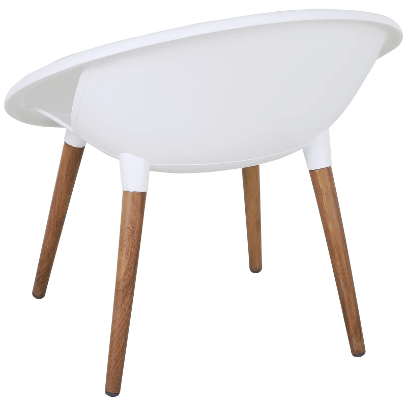 Outsunny Salon de jardin 2 pers. 3 pièces - ensemble bistro design scandinave - 2 fauteuils lounge + table basse - pieds imitation bois plastique PP blanc