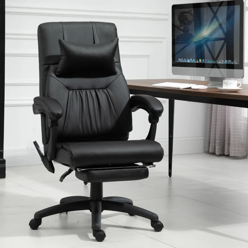 Fauteuil de bureau manager massant chauffant inclinable noir