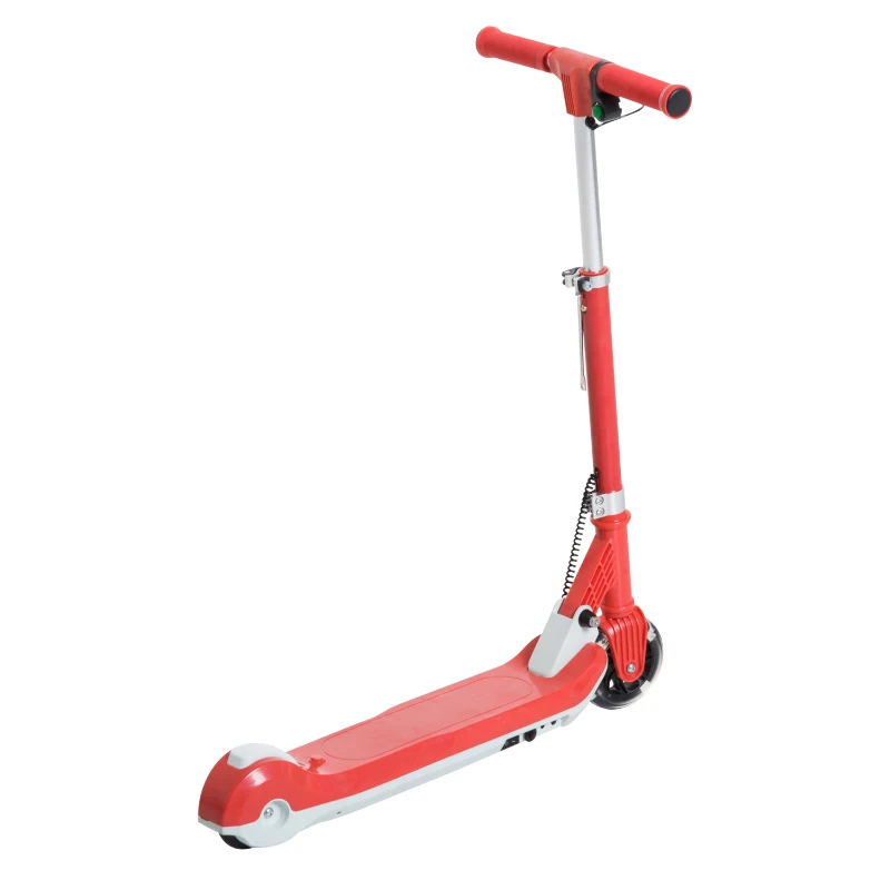 HOMCOM Trottinette électrique enfants pliable 70 W 6-8 Km/h max. hauteur guidon réglable alu rouge blanc