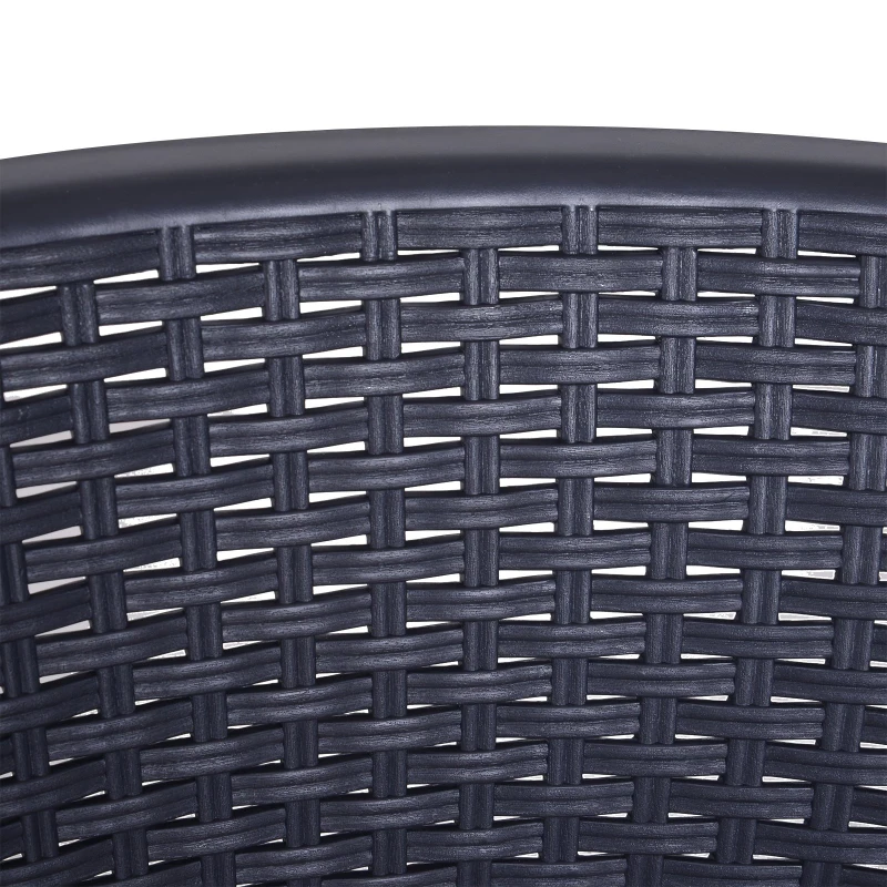 Outsunny Salon de jardin 2 pers. 3 pièces ensemble bistro style contemporain coussins grand confort inclus polyester beige résine tressée noir