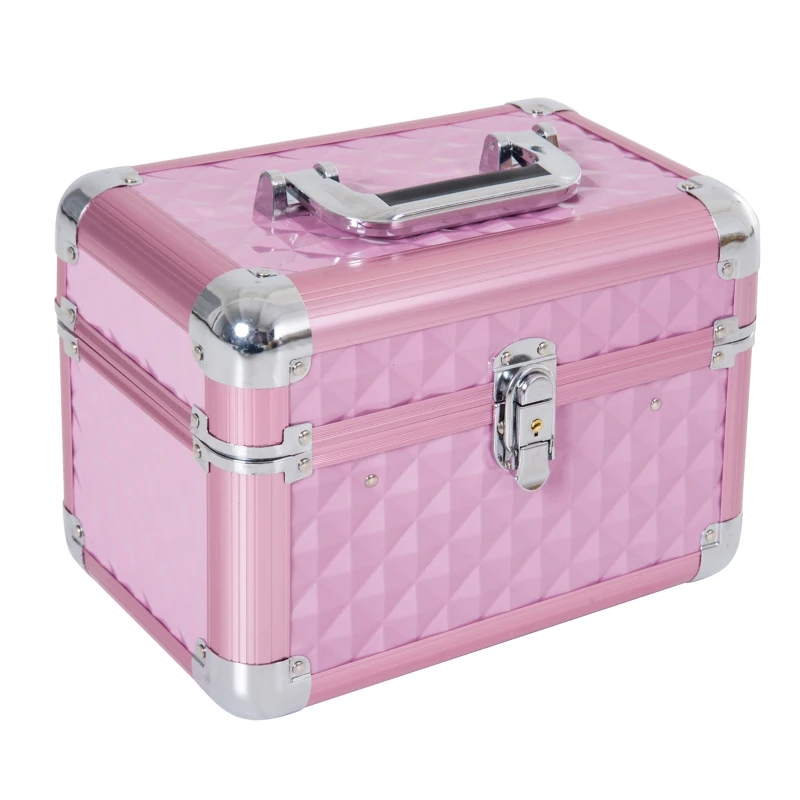 Coffret à maquillage et bijoux 28 x 18 x 20 cm rose noir