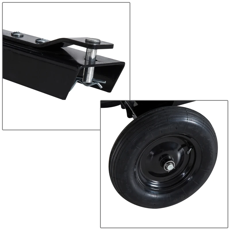 Outsunny Remorque Basculante pour Tracteur Noir 150 x 83 x 7 cm