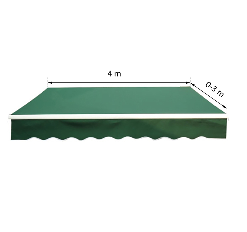 Outsunny Store Banne Manuel Vert 4 x 3 m