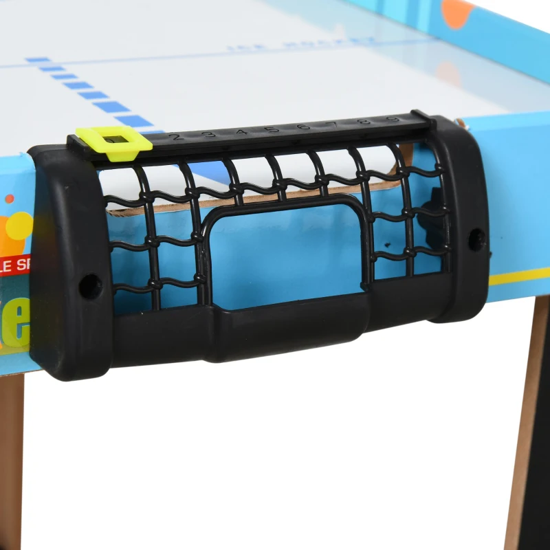 HOMCOM Table multi-jeux 4 en 1 air track curling bowling ping-pong MDF noir bleu