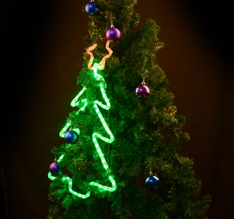 GUIRLANDE LUMINEUSE ELECTRIQUE LED DECORATION NOEL ECLAIRAGE FORME SAPIN 42X70CM NEUF 40