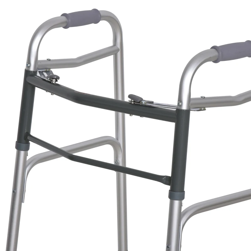 Déambulateur 2 roues pliable - hauteur réglable - alliage alu. gris