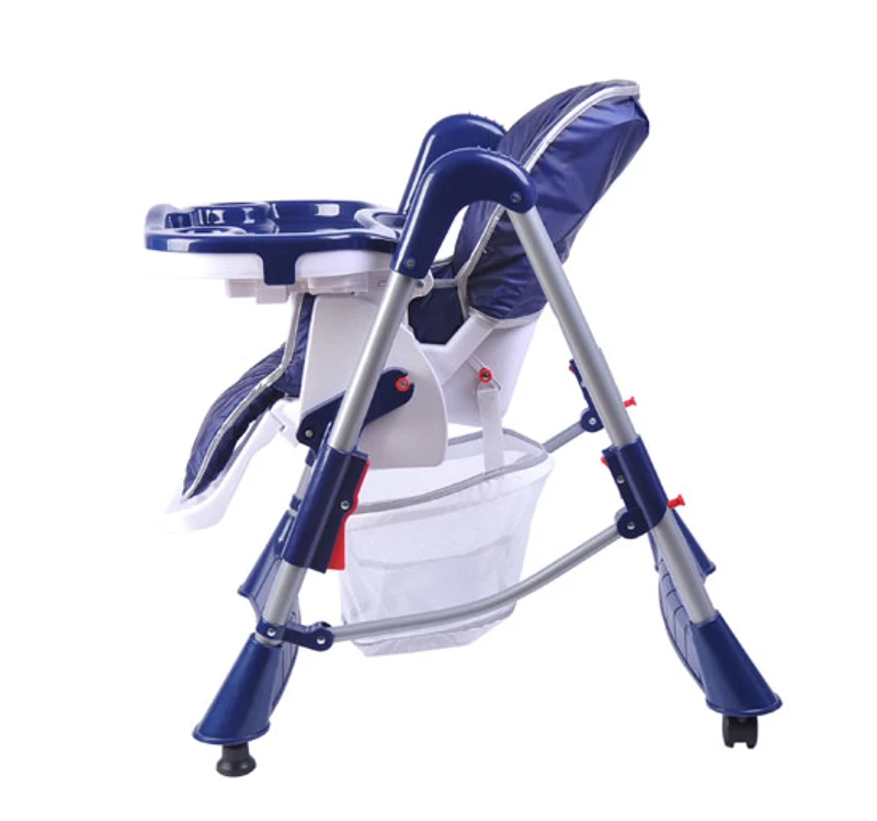 CHAISE HAUTE DE BEBE MULTIFONCTIONNELLE POUR ENFANTS BEBES GRAND CONFORT MARINE BLEU GRIS NEUF 56