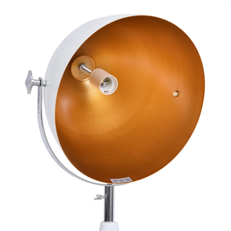HOMCOM Lampadaire trépied style scandinave 40 W max. dim. 70L x70l x 170H cm bambou métal blanc doré