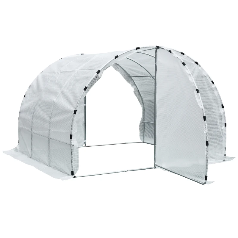 Outsunny Serre de Jardin Blanche 9 m² 3 x 3 x 2 m