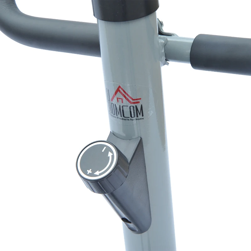 Vélo D’appartement Compteur LCD Selle Réglable Acier Argent et Rouge