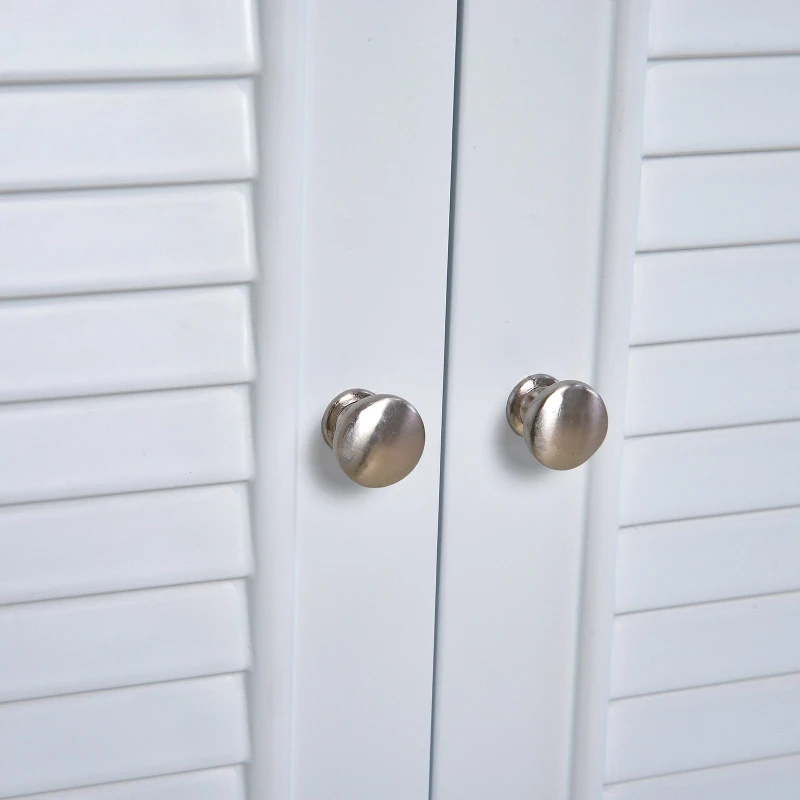 HOMCOM Meuble salle de bain - meuble sous-vasque - vasque incluse - placard 2 portes persiennes + étagère inférieure - dim. 61L x 47l x 87H cm - MDF céramique blanc