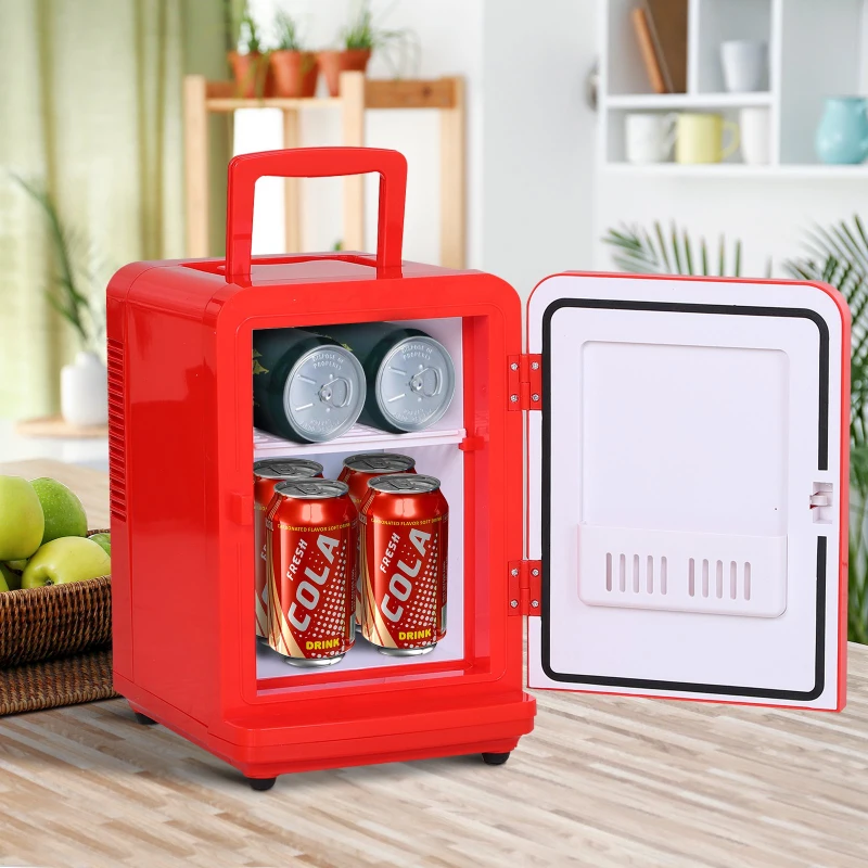 HOMCOM Mini réfrigérateur portable 2 en 1 froid chaud 5 L 12/220-240 V rouge