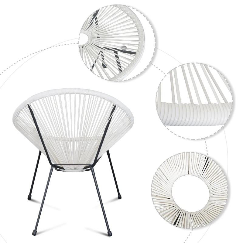 Outsunny Ensemble de jardin Acapulco Blanc