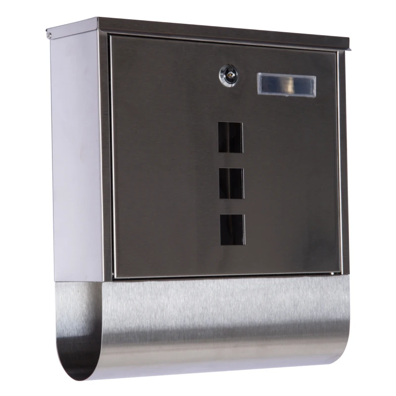 Homcom Boîte aux Lettres Murale en Acier Gris 31 x 10 x 34 cm
