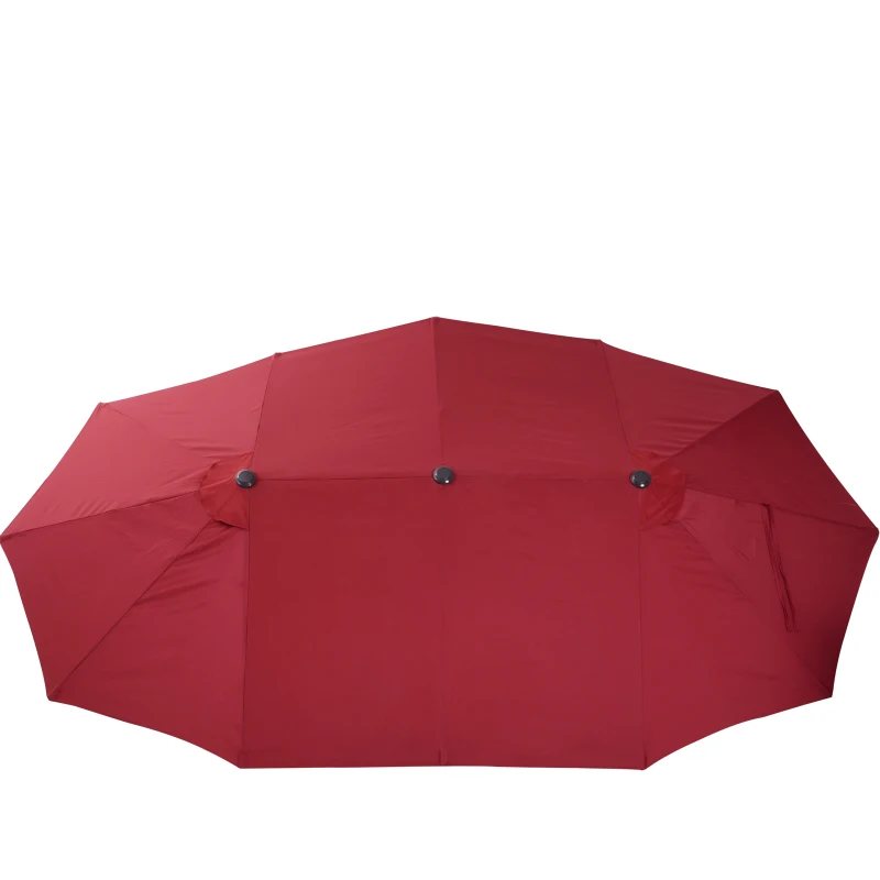 Outsunny Parasol de Jardin xxL en Métal Rouge xxL 460 x 270 x 240 cm