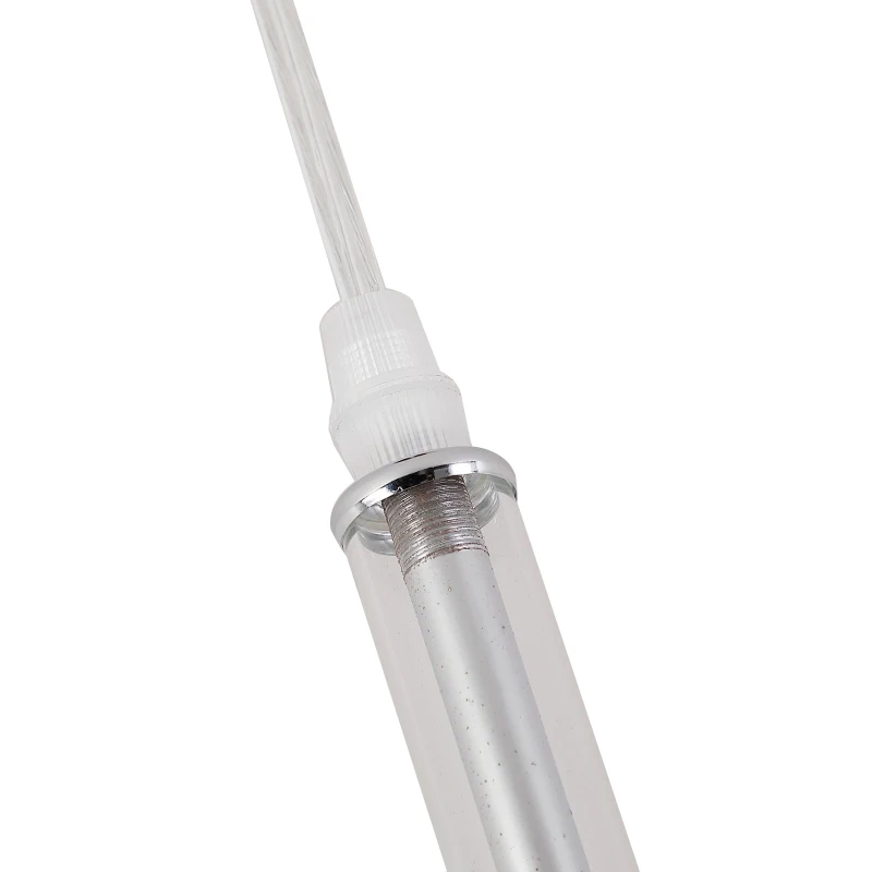 HOMCOM Lustre suspension style néo-rétro double verre transparent + opaque 40 W Ø 18 x 38H cm