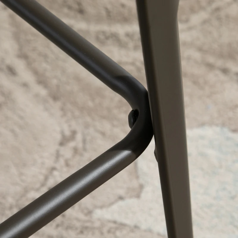 HOMCOM Table de bar carrée design industriel - repose-pied intégré - dim. 60 x 60 x 105 cm - métal noir panneaux multicouches imitation bois chêne foncé