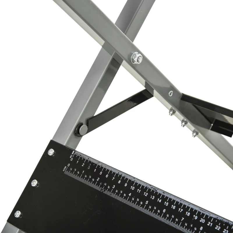 Outsunny Chevalet de sciage pour bois pliable - chevalet de tronçonnage - repères de sciage inclus - métal gris noir