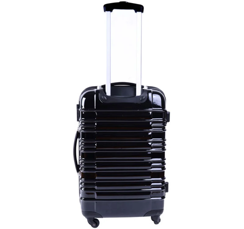 VALISE RIGIDE DE VOYAGE TROLLEY BAGAGE A ROULETTES ABS NOIR 60 LITRES NEUF 13
