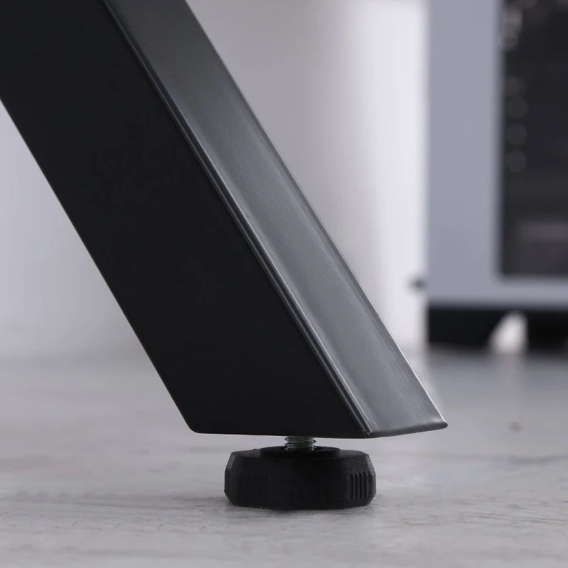 HOMCOM Bureau gaming bureau gamer bureau informatique bracket casque enceintes porte-gobelet grand plateau MDF + étagère écran châssis métal rouge noir