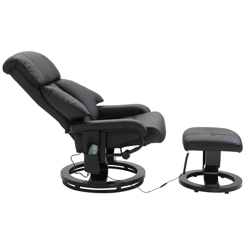 Homcom Fauteuil de Massage avec Repose-Pied Noir 76 x 80 x 102 cm