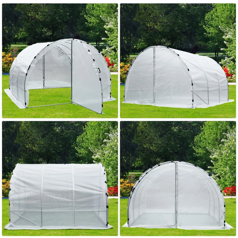 Outsunny Serre de Jardin Blanche 9 m² 3 x 3 x 2 m