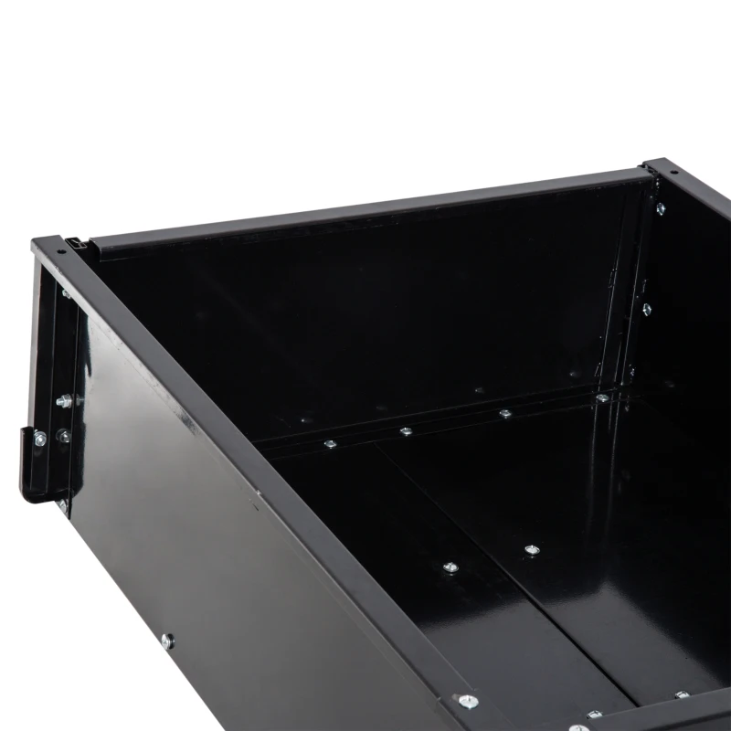 Outsunny Remorque Basculante pour Tracteur Noir 150 x 83 x 7 cm